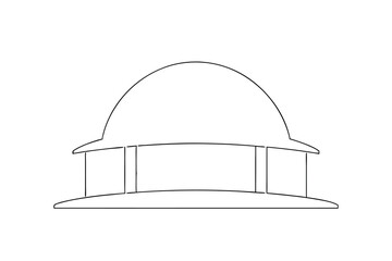 Simple line drawing dome building architectural design