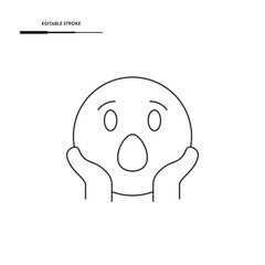 Shocked Emoji Icon Vector Design.