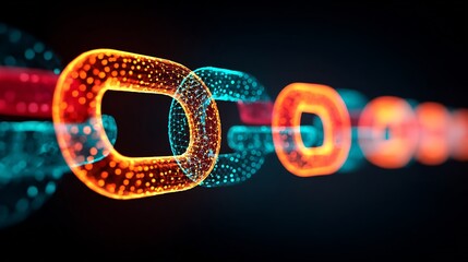 Chains of data links being forged digital engineers representing secure enterprise workflows secure data pipeline concept