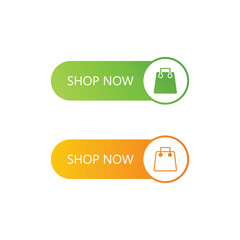 Shop Now Button Icon Set Vector Design.