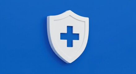 Obraz premium Health insurance protection shield icon digital blue modern concept