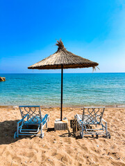 beach with umbrella