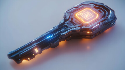 Futuristic key with glowing details