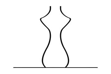 Elegant minimalist line art vase home decor illustration