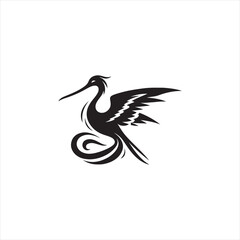 Soaring Frigatebird Silhouette Vector – Majestic Seabird with Inflated Throat Pouch, Long Wingspan, Minimal Black Outline Perfect for Nautical Wildlife Art, Logos, and Decor
