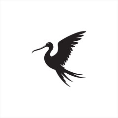 Soaring Frigatebird Silhouette Vector – Majestic Seabird with Inflated Throat Pouch, Long Wingspan, Minimal Black Outline Perfect for Nautical Wildlife Art, Logos, and Decor
