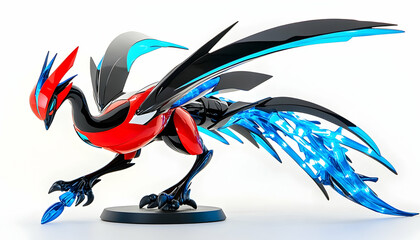 Futuristic phoenix statue