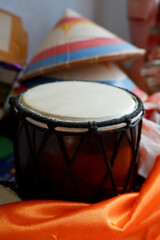 Traditional Javanese Hand Drum Close-Up
