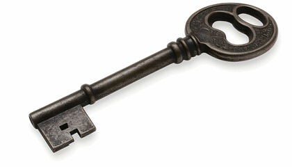 Antique key on white background (1)