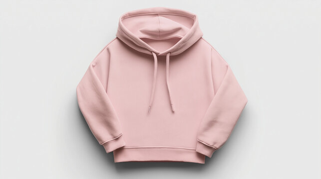 A neatly folded pink  hoodie mockup isolated on a clean white background, showcasing its soft texture and modern design