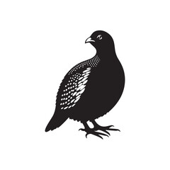 Strutting Grouse Silhouette Vector Art – Bold Forest Game Bird Design with Fanned Tail, Minimalist Black Outline for Rustic Wildlife Themes, Hunting Logos, and Nature Decor
