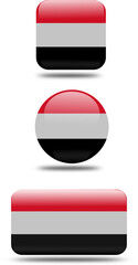 3D Set Flag of Yemen (EPS)