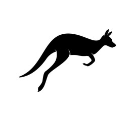 jumping kangaroo black silhouette