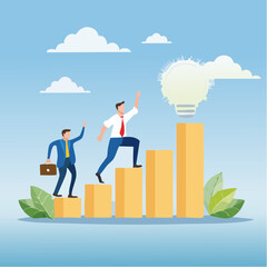 Control business success, leading company improvement, growth or increase efficiency, ambition or influence employee to growth business concept, businessman hand control success rising up grap