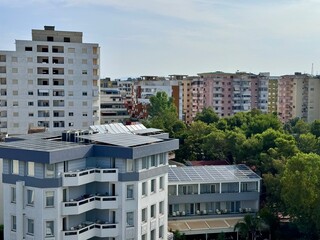 View of buildings in Durres, Albania, on a summer day
