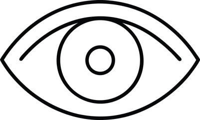 eye view icon outline on white background 