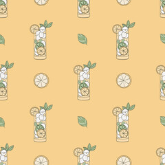 Seamless pattern with lemonades 