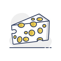 Piece of cheese vector icon. Farm animal sign