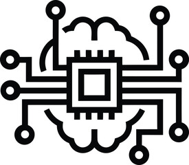 Technology set of web icons in line style. Information technology signs for web and mobile app. IT network system, communication, computer, chip, web design, software, data center, device,