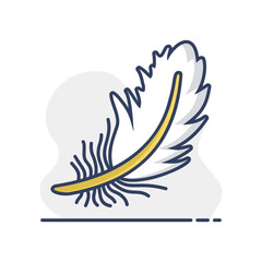 Feather vector icon. Farm animal sign