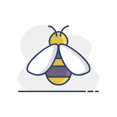 Honey bee vector icon. Farm animal sign