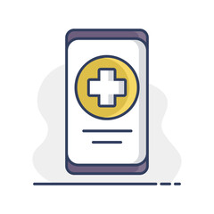 Obraz premium Smartphone with medical cross vector icon