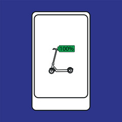 The scooter is fully charged in the mobile phone