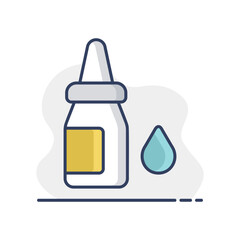 Eye drops vector icon. Nasal drops
