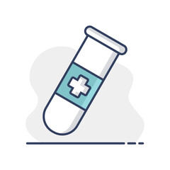 Flask with medical cross vector icon