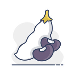 French bean isolated vector icon. Vegetable sign