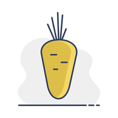 Carrot isolated design vector icon. Vegetable sign