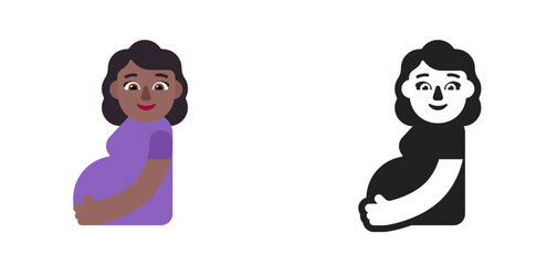 Pregnant Person Medium Dark Skin