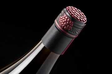 Elegant Wine Bottle: A striking image of a wine bottle, showcasing the intricate details of the top, offering a sophisticated perspective on luxury and taste.