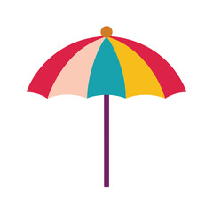 Obraz premium Colorful Striped Beach Umbrella Summer Fun and Sun Protection