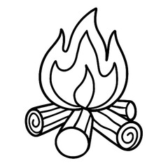 Campfire Flame Logs Icon