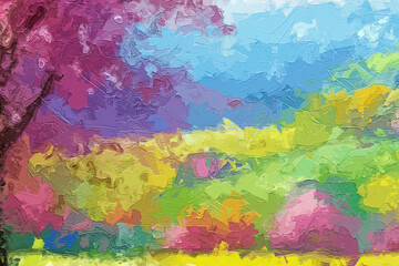 Various oil paintings, flowers, roses, peonies, landscapes, butterflies, chrysanthemums, and beautiful lakes