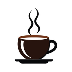 Obraz premium Aromatic Coffee Cup Steam Rising, Morning Brew, Hot Drink, Caffeine Boost