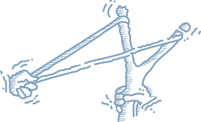Detailed drawing of a classic catapult, symbolizing ancient engineering, force, and strategic action, often used in warfare and mechanical innovation concepts.