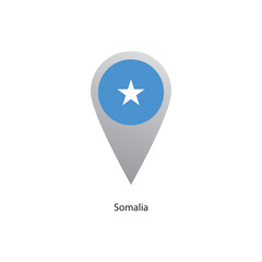Location Pin icon of Somalia flag. Simple vector illustration.