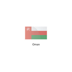 Flat square icon of Oman flag. Simple vector illustration.
