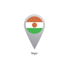 Location Pin icon of Niger flag. Simple vector illustration.