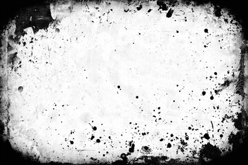 Dust, scratches and black splatters with vignetting on transparent background (png image). Useful for art design, vintage film effects, and backgrounds