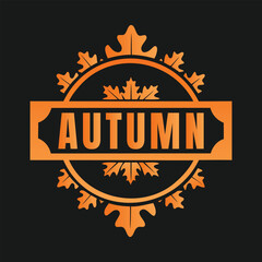 Vintage Autumn Typography with Ornamental Frame