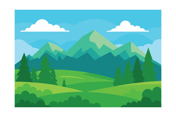 Obraz premium Serene Mountain Landscape Majestic Peaks and Lush Green Valley