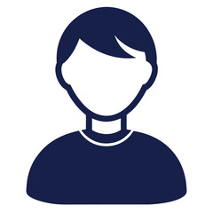 Black silhouette of a single minimalist male person in vector style. Ideal for profile icons, identity graphics, signage, apps, UX/UI, and clean modern branding projects.