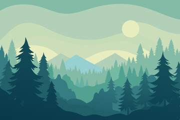 Fototapeta premium mountain landscape vector illustration