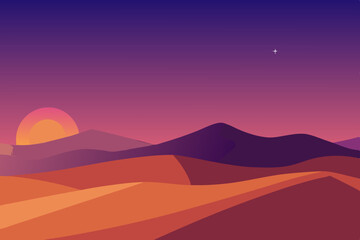 Obraz premium vector illustration of desert landscape