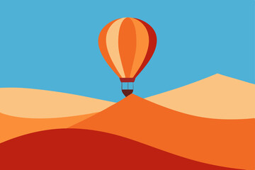 hot air balloon in the desert