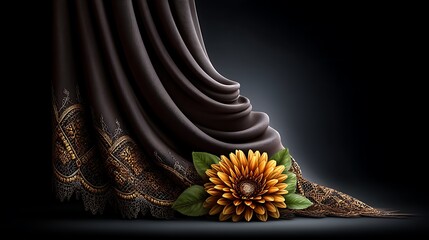 A deep chocolate brown backdrop with luxurious gold lace filigree arranged in diagonal diamond grid patterns