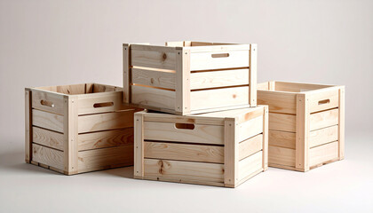 Stack of Empty Wooden Crates 